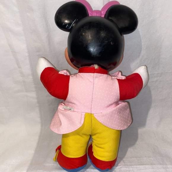 Vintage Mattel Disney Mickey Minnie Mouse Learn To Dress 14" Plush Doll Toy - Picture 4 of 4